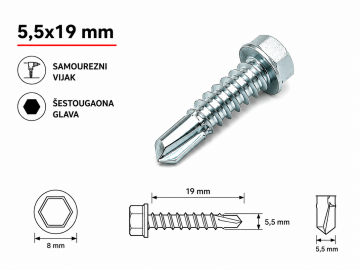 VIJAK DIN 7504 K 5,5x19